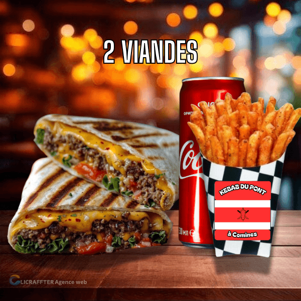 Menu Tacos L Mixt (2 viandes)